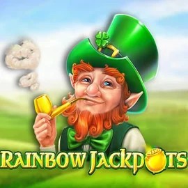 Rainbow Jackpots slot logo by Red Tiger Gaming at Mino Casino
